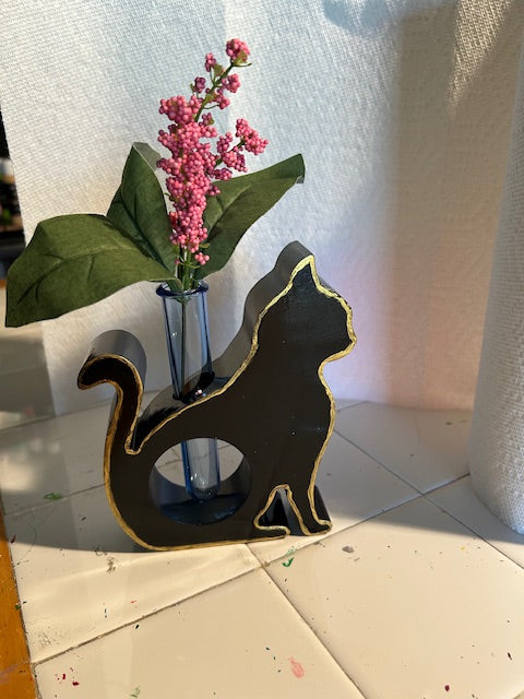 cat bud vase