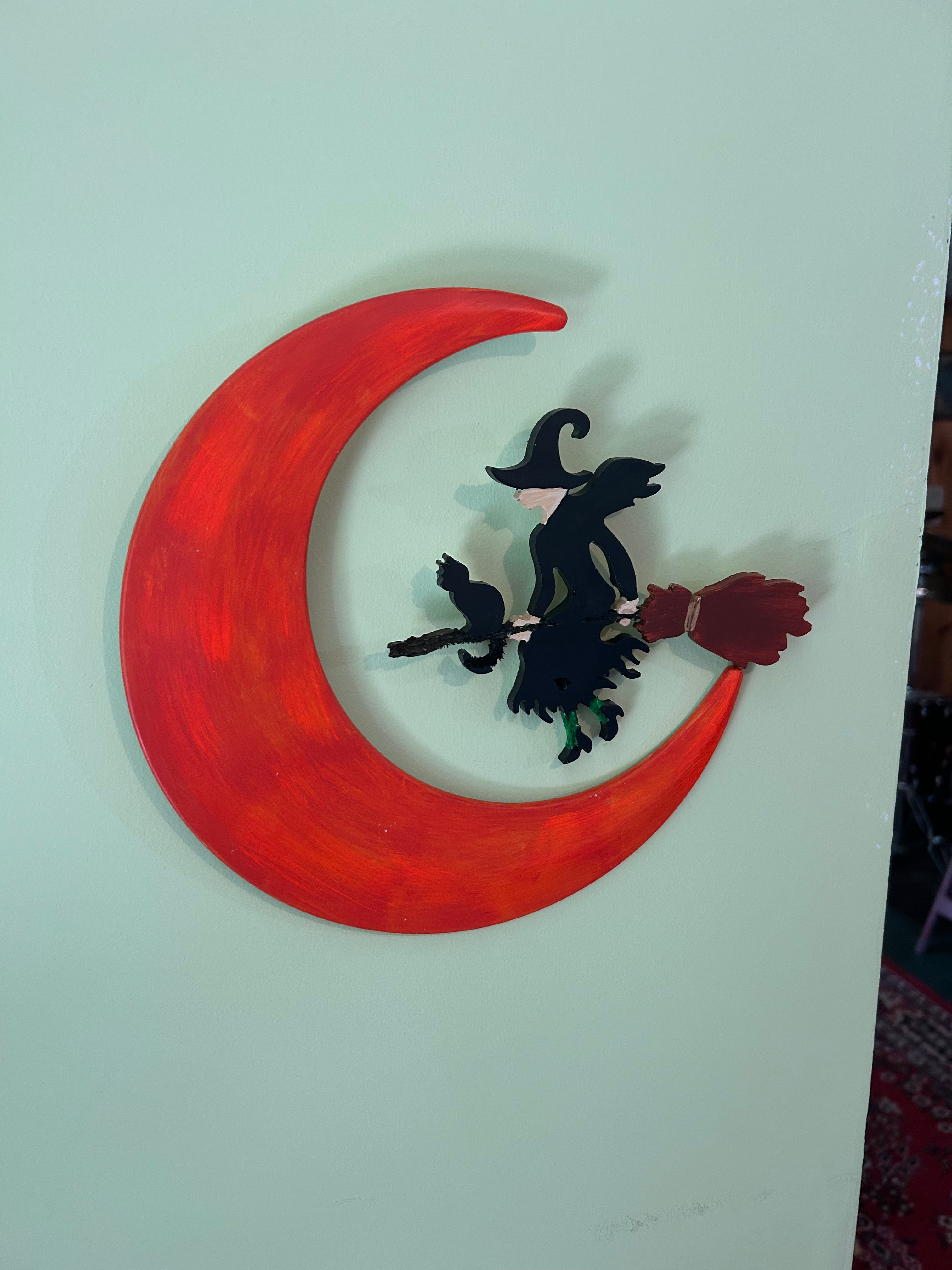 half moon with witch