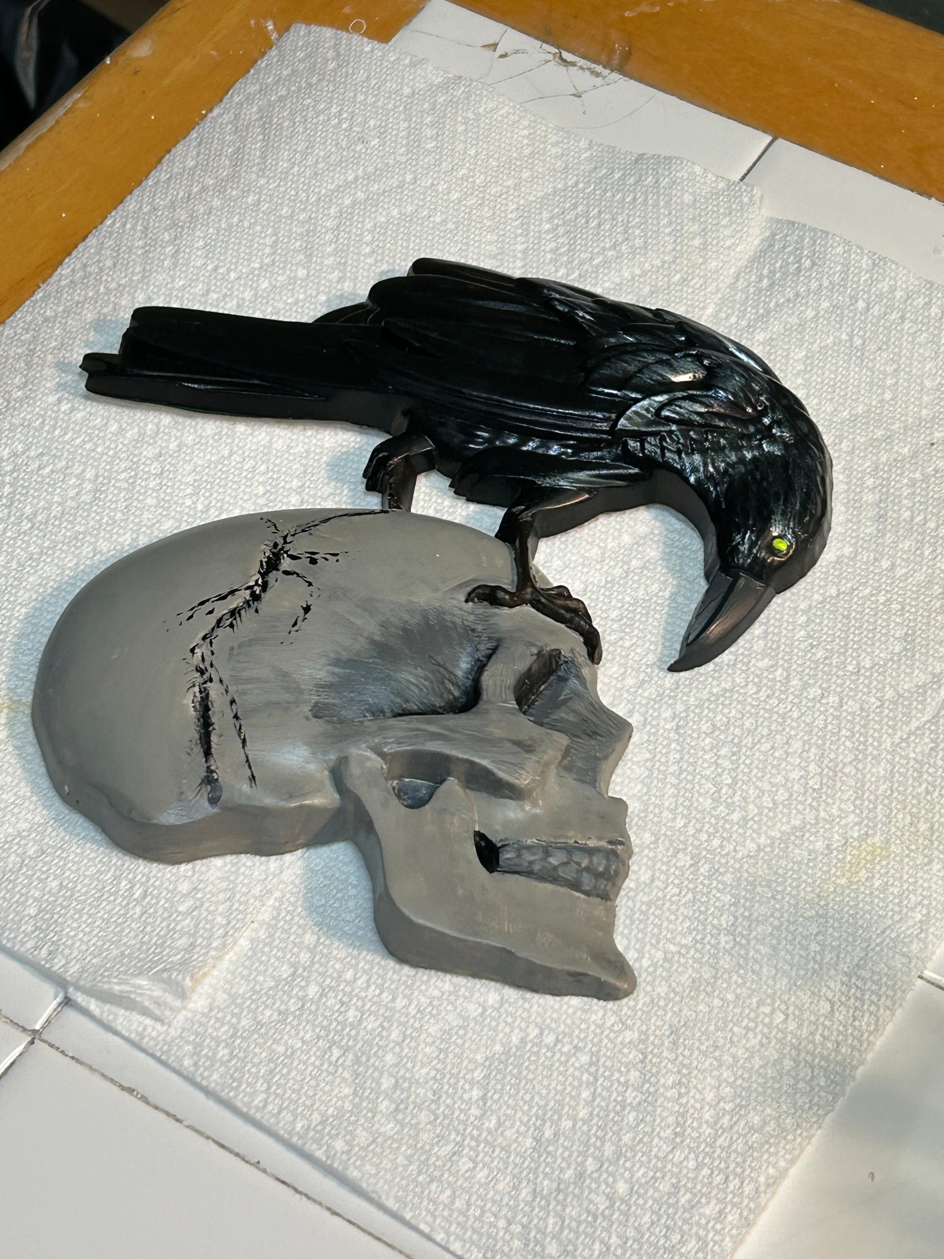 skull and raven