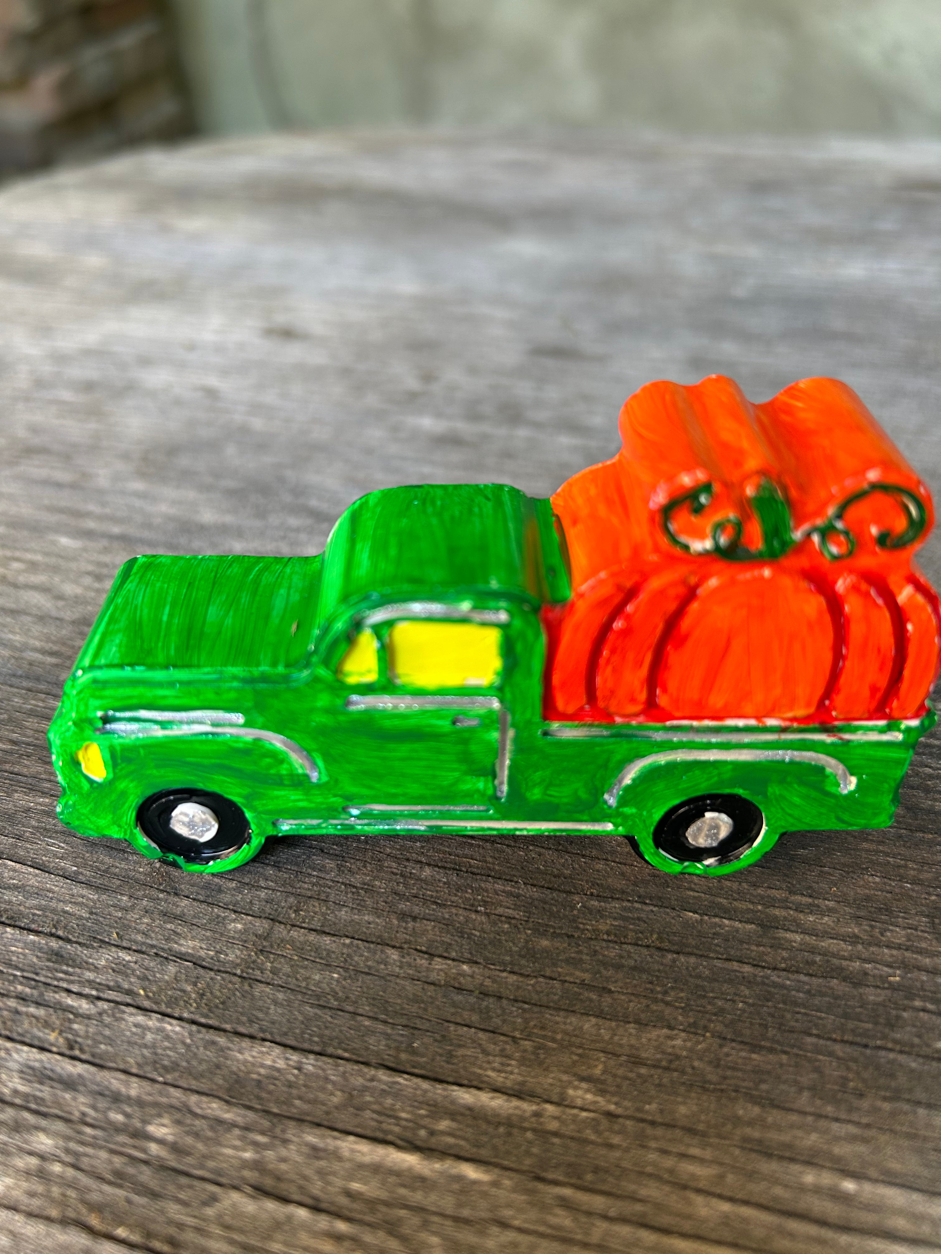 truck with pumpkin