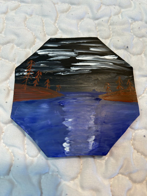 octogon coasters set of 5 with holding try