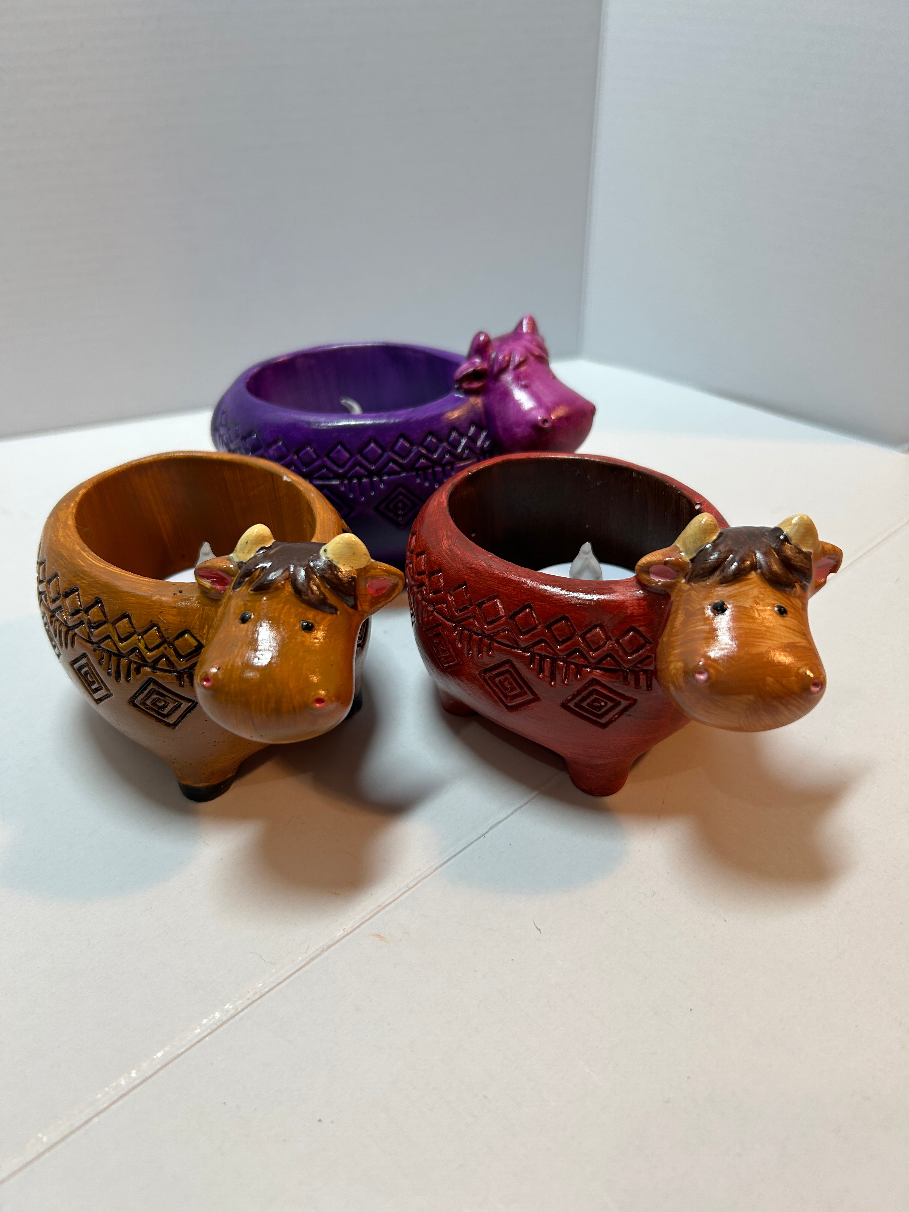 Cow succulent pot/candle holders
