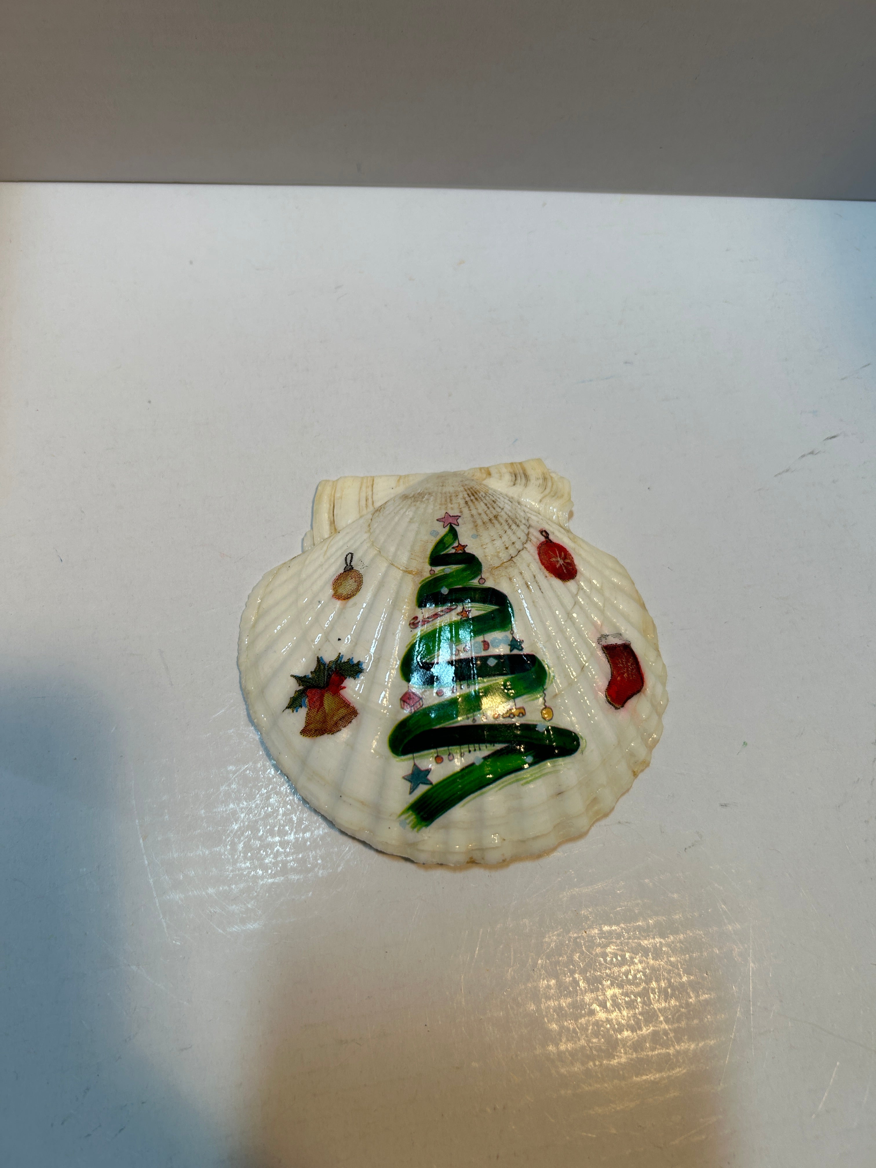 Christmas decoupage shells