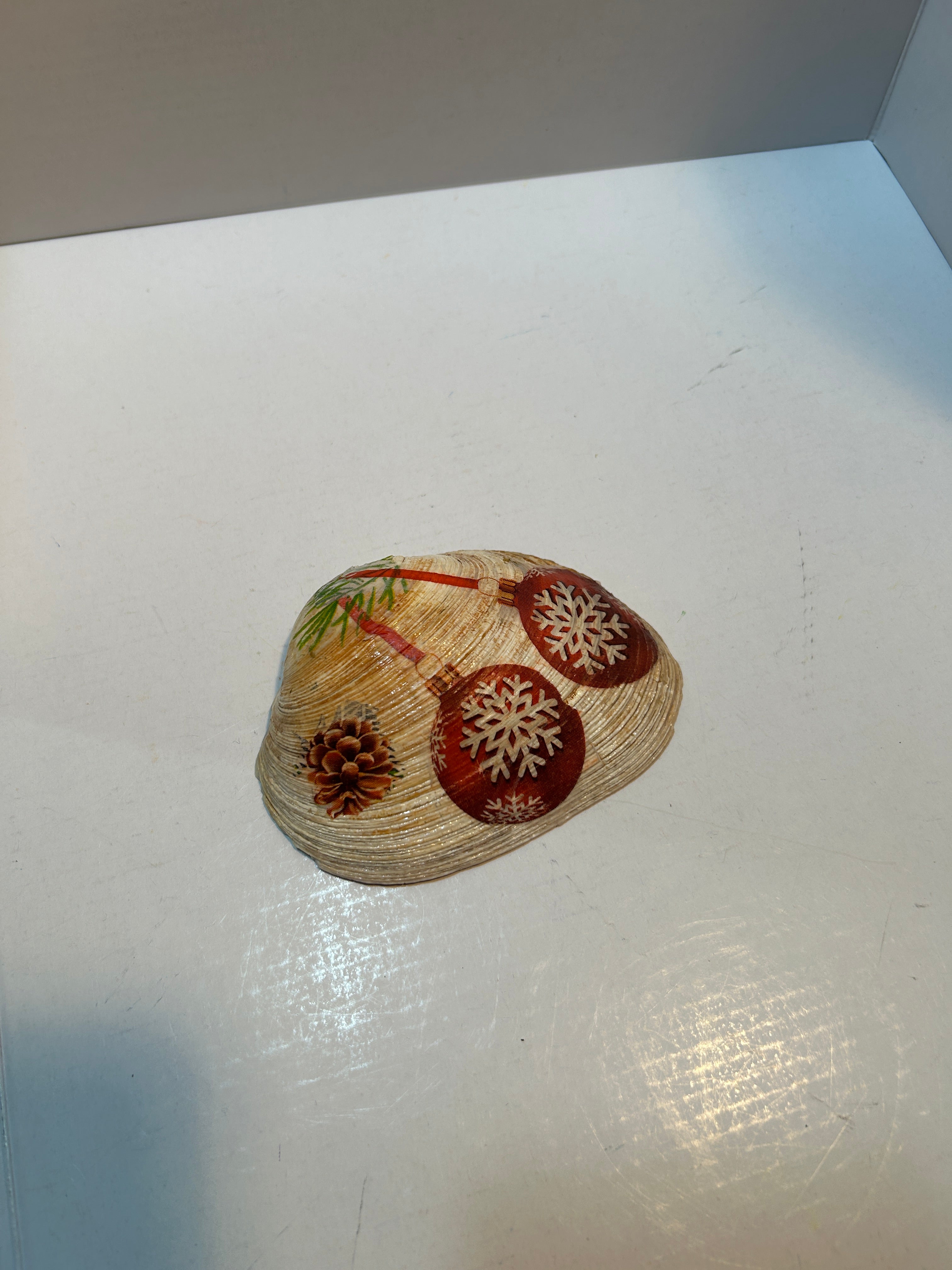Christmas decoupage shells