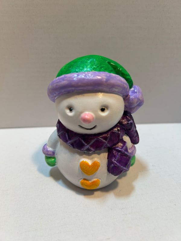 snowman figurine with hearts
